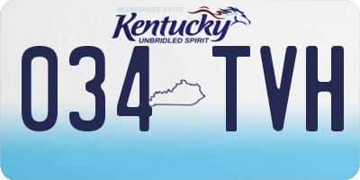 KY license plate 034TVH