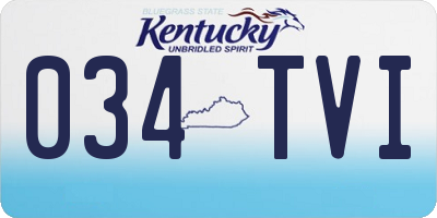 KY license plate 034TVI