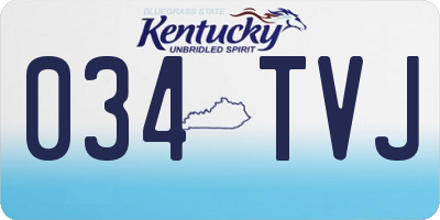 KY license plate 034TVJ
