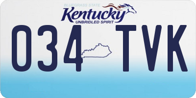 KY license plate 034TVK