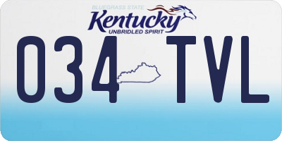KY license plate 034TVL