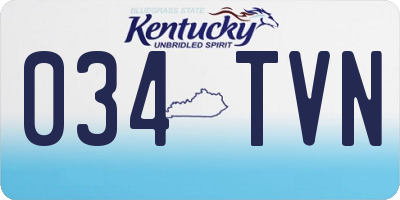 KY license plate 034TVN
