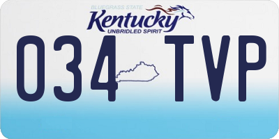 KY license plate 034TVP