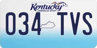 KY license plate 034TVS
