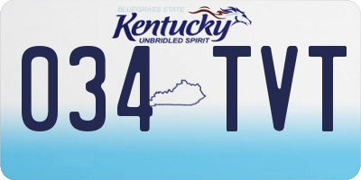 KY license plate 034TVT