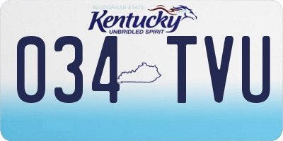KY license plate 034TVU