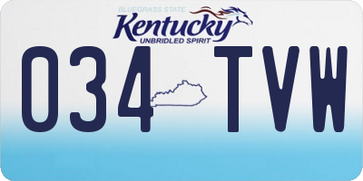 KY license plate 034TVW