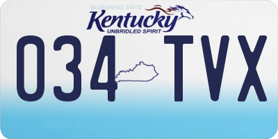 KY license plate 034TVX