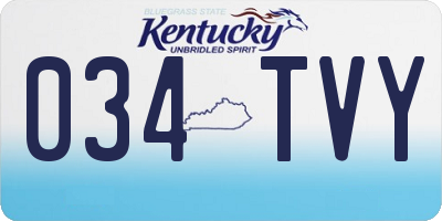 KY license plate 034TVY