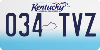 KY license plate 034TVZ