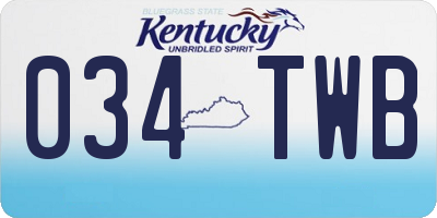 KY license plate 034TWB