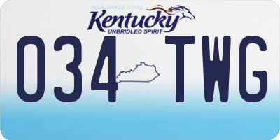KY license plate 034TWG
