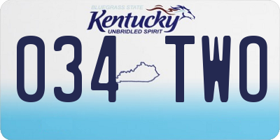 KY license plate 034TWO