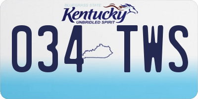 KY license plate 034TWS