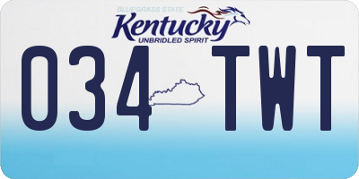 KY license plate 034TWT