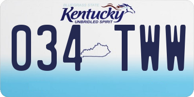 KY license plate 034TWW