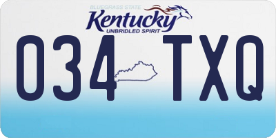 KY license plate 034TXQ