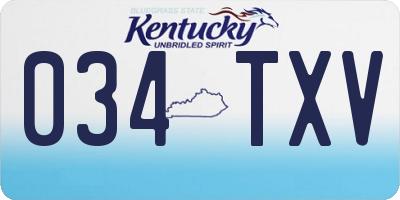 KY license plate 034TXV
