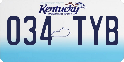 KY license plate 034TYB