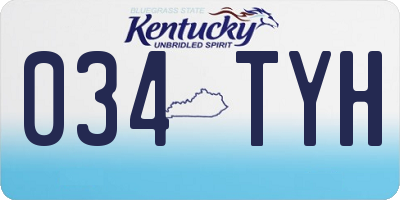 KY license plate 034TYH