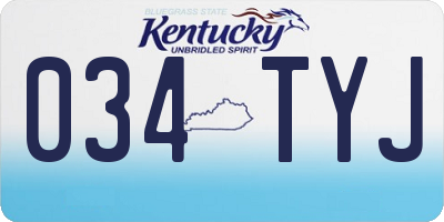KY license plate 034TYJ