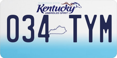 KY license plate 034TYM