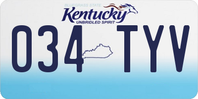 KY license plate 034TYV