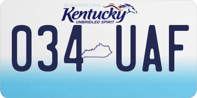 KY license plate 034UAF