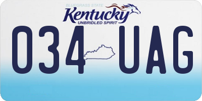 KY license plate 034UAG
