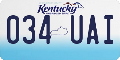 KY license plate 034UAI