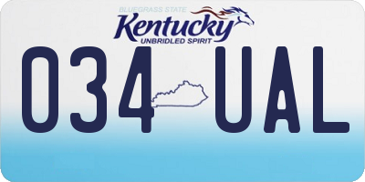 KY license plate 034UAL