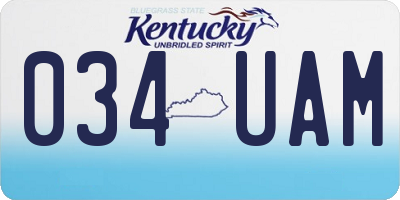 KY license plate 034UAM