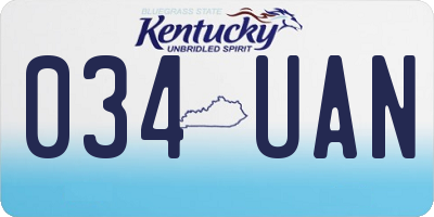 KY license plate 034UAN