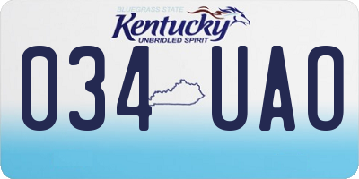 KY license plate 034UAO