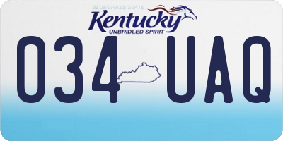 KY license plate 034UAQ