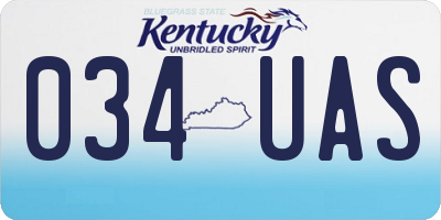 KY license plate 034UAS