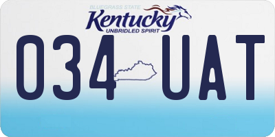KY license plate 034UAT
