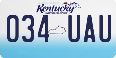 KY license plate 034UAU