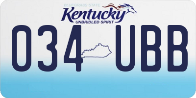 KY license plate 034UBB