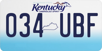 KY license plate 034UBF