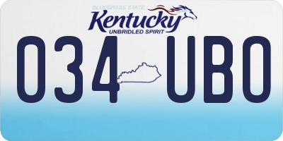 KY license plate 034UBO