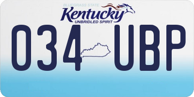 KY license plate 034UBP