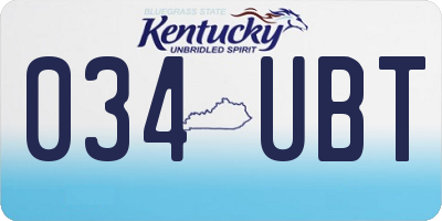 KY license plate 034UBT