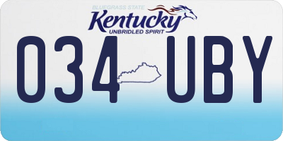 KY license plate 034UBY