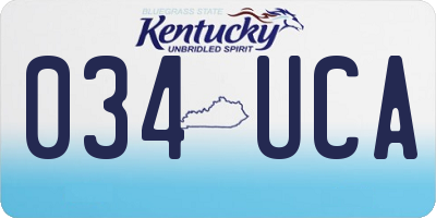 KY license plate 034UCA