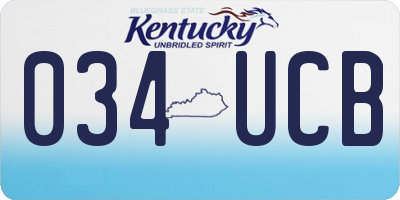 KY license plate 034UCB