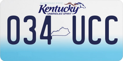 KY license plate 034UCC