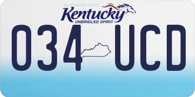 KY license plate 034UCD