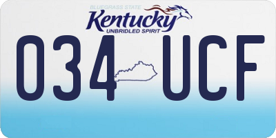 KY license plate 034UCF