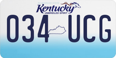 KY license plate 034UCG